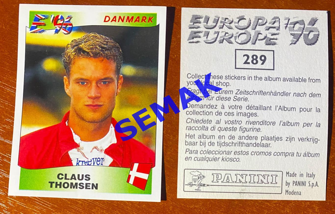 Panini-Панини. Стикер/Наклейка №-289 Евро/EURO - Англия 1996.