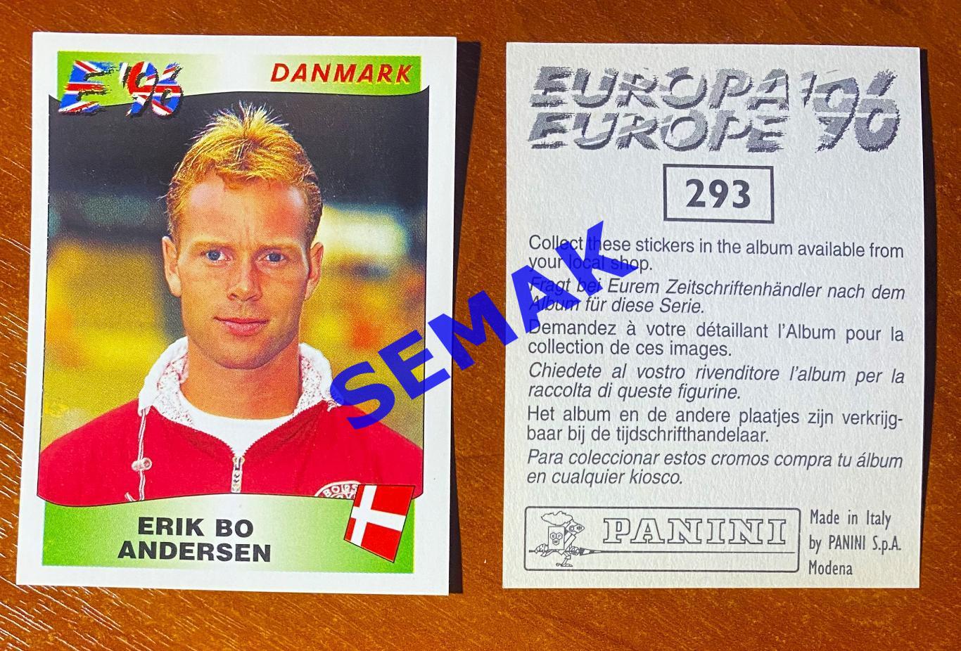 Panini-Панини. Стикер/Наклейка №-293 Евро/EURO - Англия 1996.