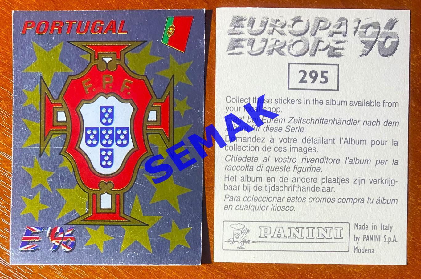 Panini-Панини. Стикер/Наклейка №-295 Евро/EURO - Англия 1996.