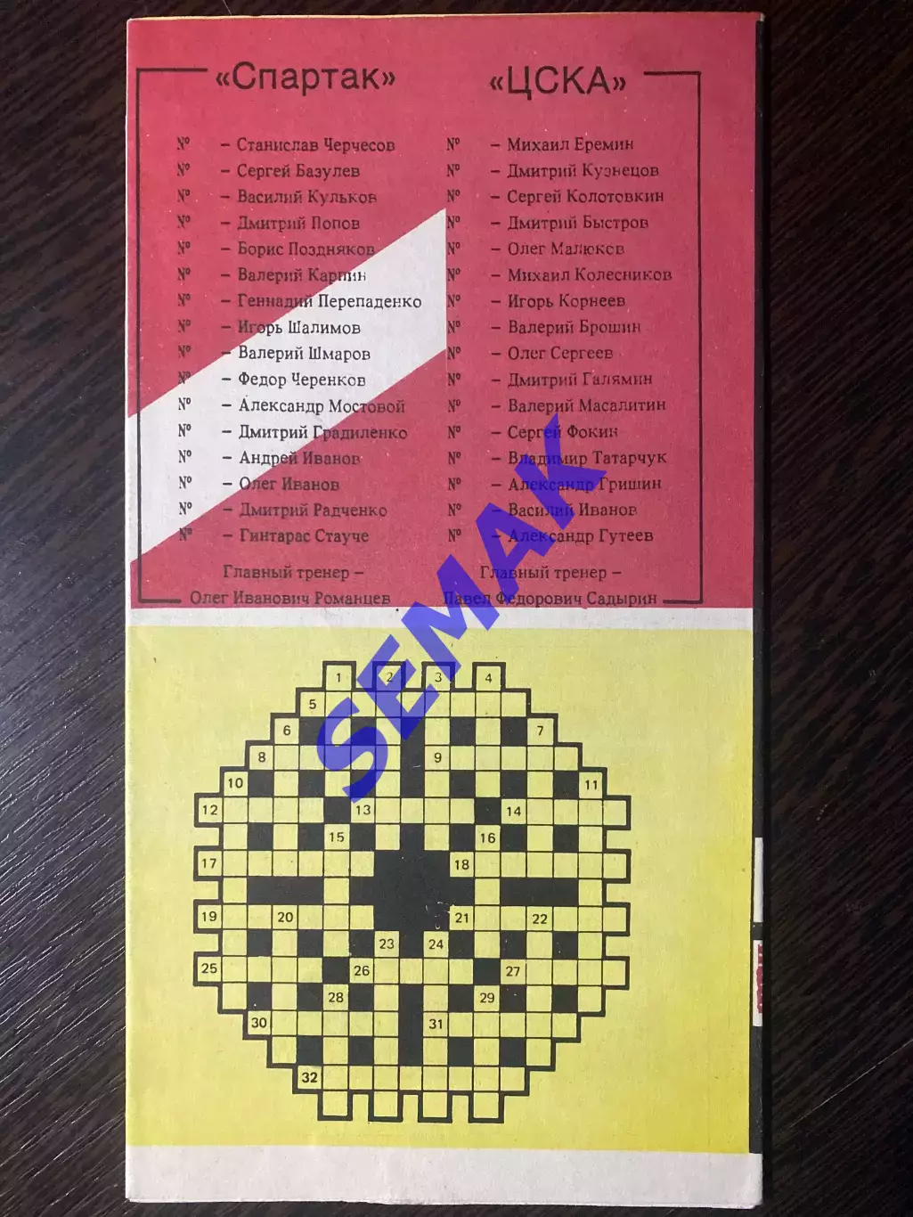 Спартак/Москва/ - ЦСКА -29.04.1991. КБС 1