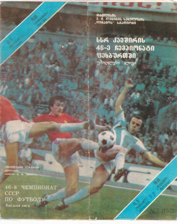 Динамо Тбилиси - Динамо Москва 1983