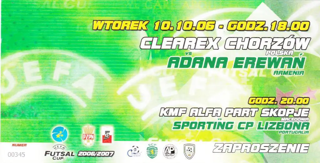 Футзал.Кубок УЕФА. CLEAREX CHORZOW (POLAND) - ADANA YEREVAN (ARMENIA) 10.10.2006