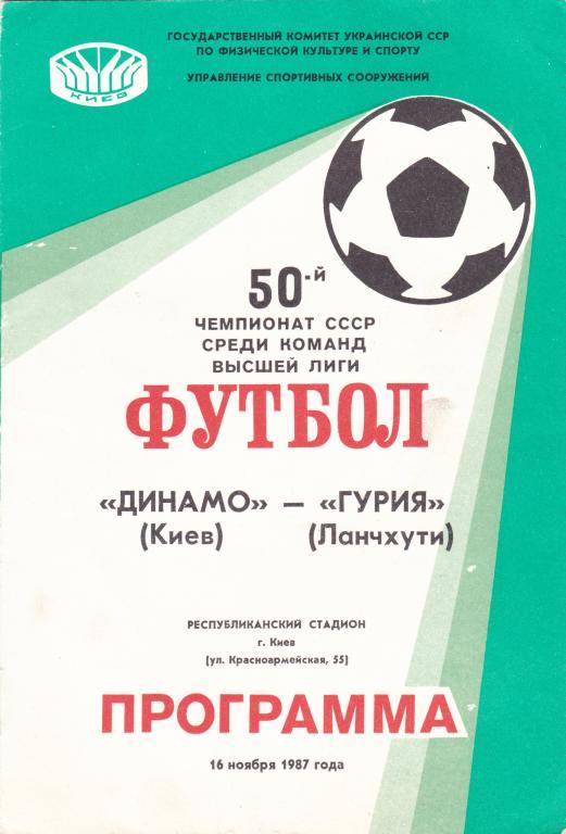 Динамо Киев - Гурия 1987