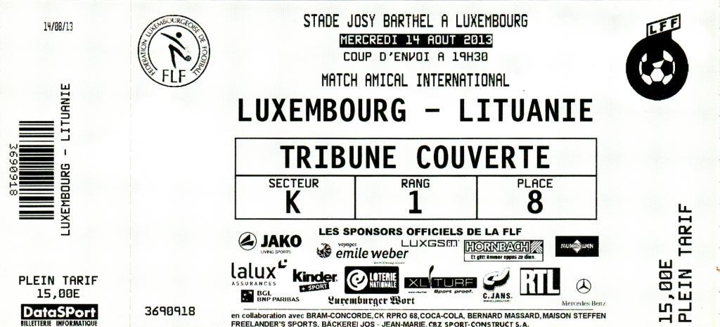 Товарищеский матч. Люксембург - Литва 2013