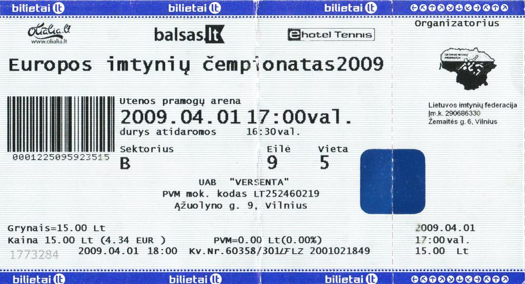 дзюдо. Литва. Чемпионат Европы 2009