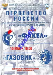 Факел Воронеж - Газовик Оренбург 15 мая 2012