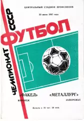 Факел Воронеж - Металлург Запорожье 1987