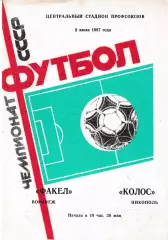Факел Воронеж - Колос Никополь 1987