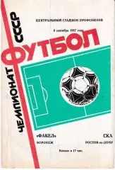 Факел Воронеж - СКА Ростов-на-Дону 1987