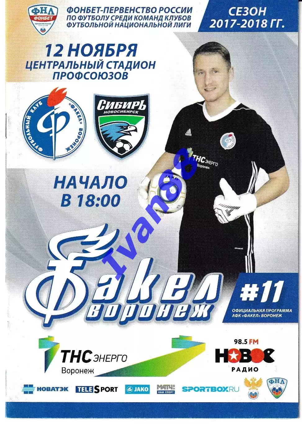 Факел Воронеж - Сибирь Новосибирск 12 ноября 2017