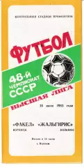 Факел Воронеж - Жальгирис Вильнюс 1985
