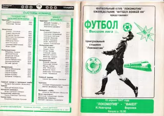 Локомотив Нижний Новгород - Факел Воронеж 1997