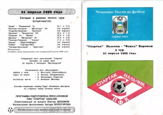 Спартак Нальчик - Факел Воронеж 1999