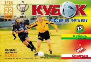Кубань Краснодар - Спартак Москва 2003 Кубок России