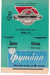 Кубань Краснодар - Днепр Кременчуг 1968