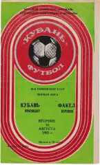 Кубань Краснодар - Факел Воронеж 1983