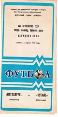 Металлург Запорожье - Кубань Краснодар 1985
