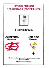 Энергия Воронеж - ЦСК ВВС Самара 2003 Кубок России