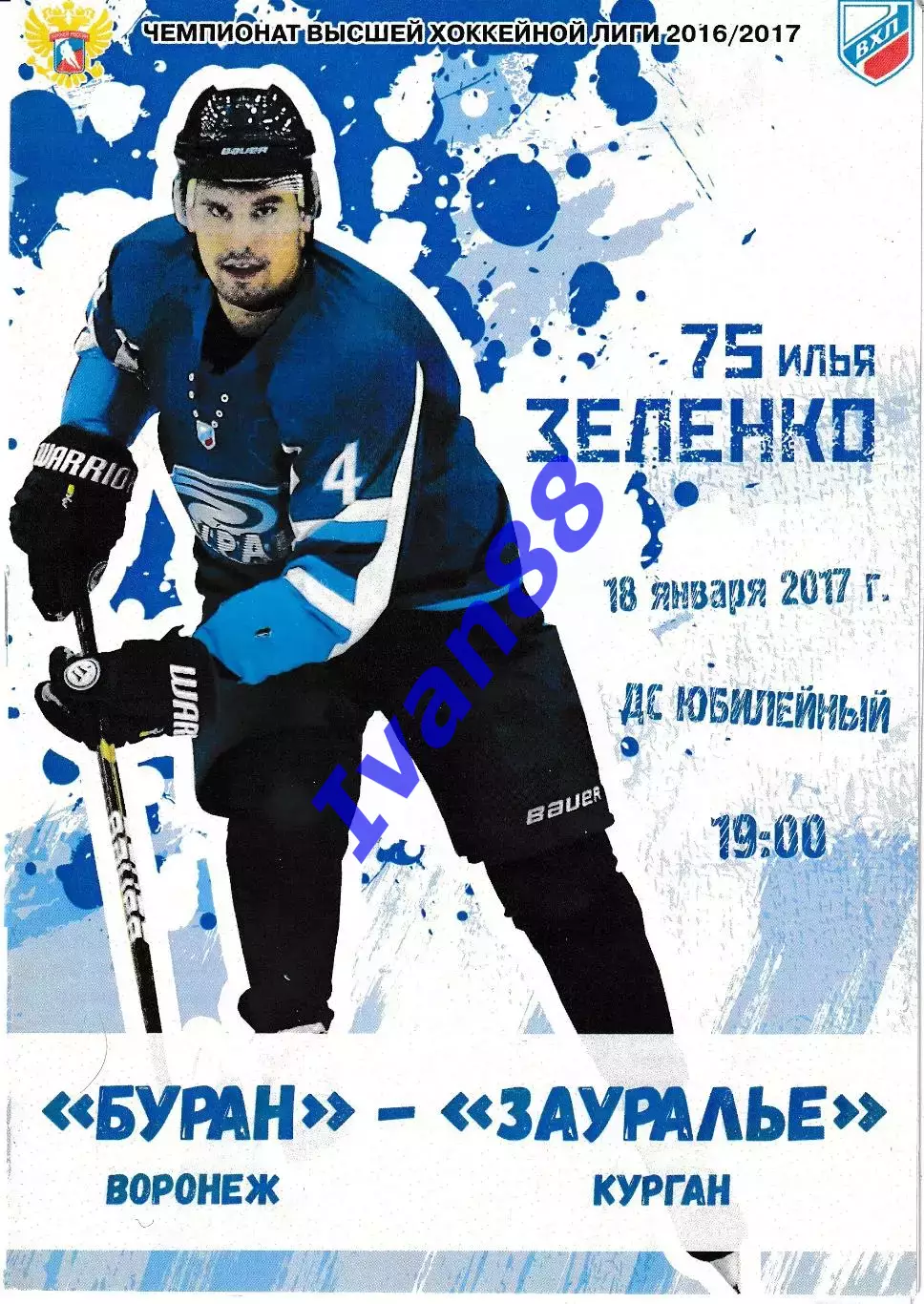 Буран Воронеж - Зауралье Курган 18 января 2017