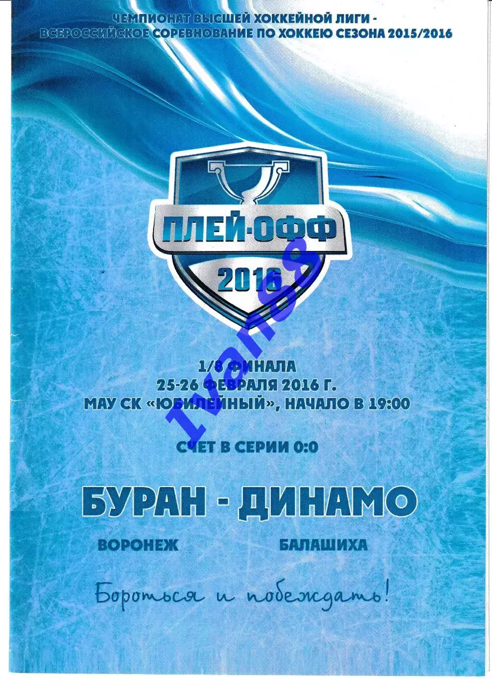 Буран Воронеж - Динамо Балашиха 25-26 февраля 2016