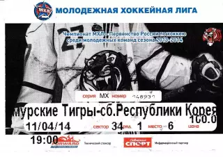 Амурские тигры Хабаровск - Сборная Республики Корея 2014