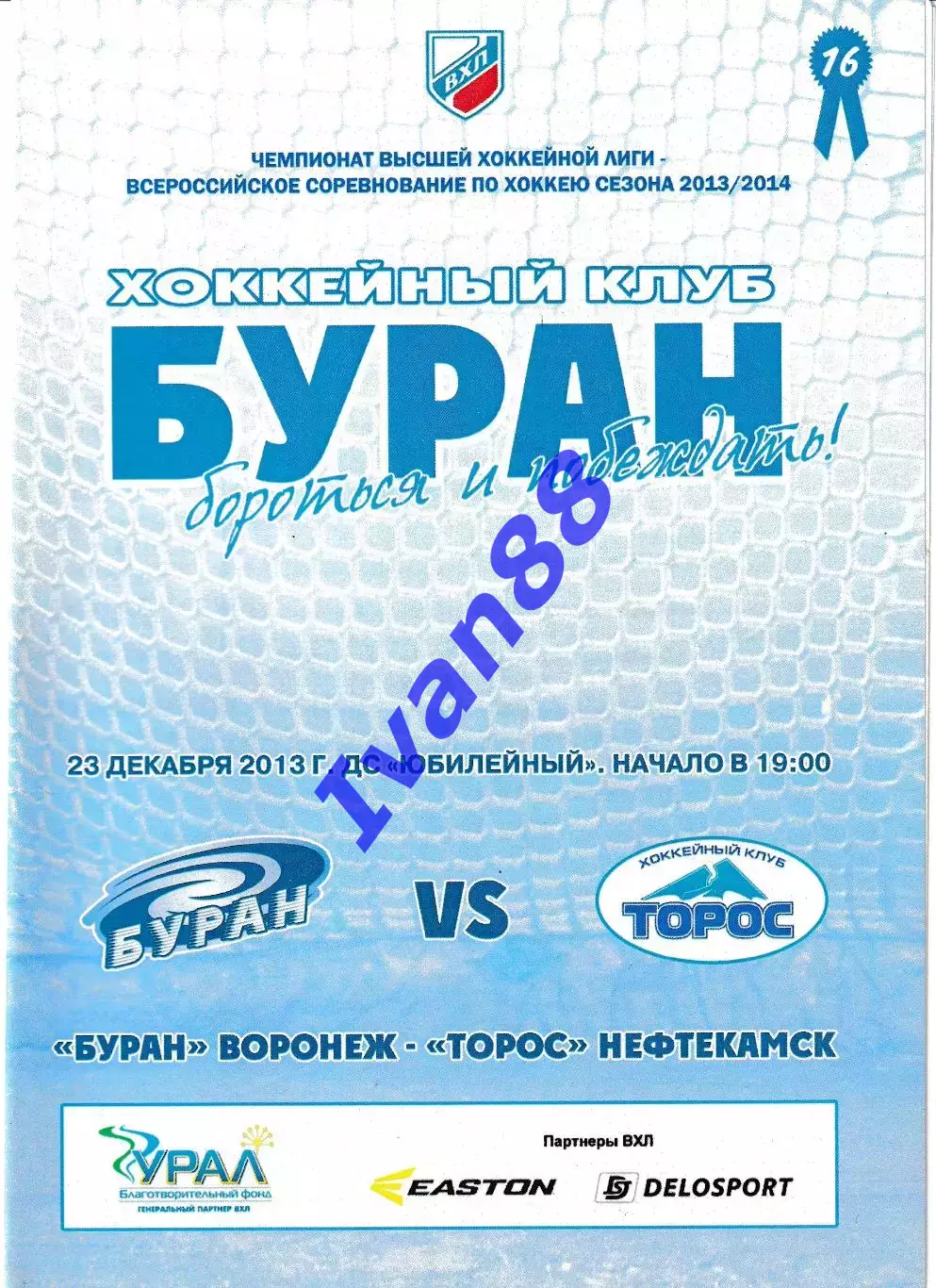 Буран Воронеж - Торос Нефтекамск 23 декабря 2013