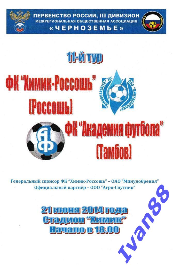 Химик-Россошь - Академия футбола Тамбов 2014
