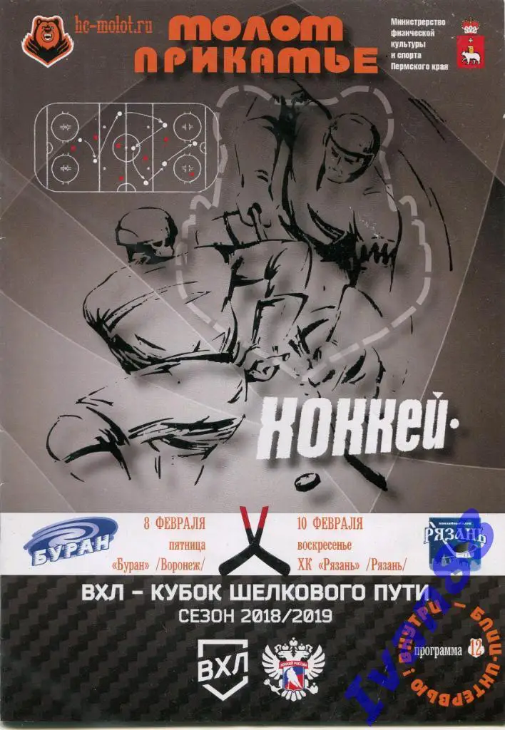 Молот-Прикамье Пермь - Буран Воронеж, ХК Рязань 2018/2019