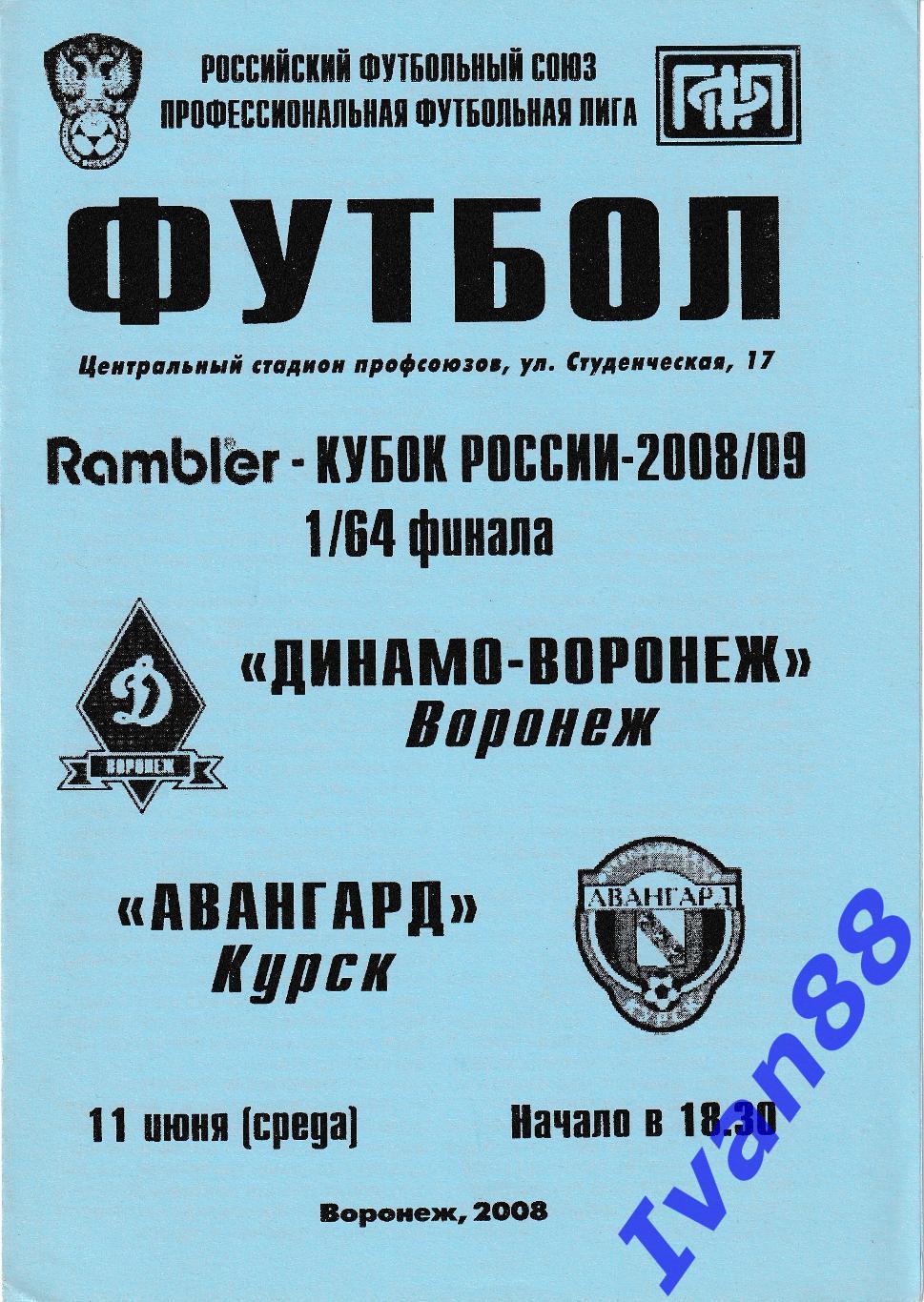 Динамо Воронеж - Авангард Курск 2008/2009 (Кубок России)