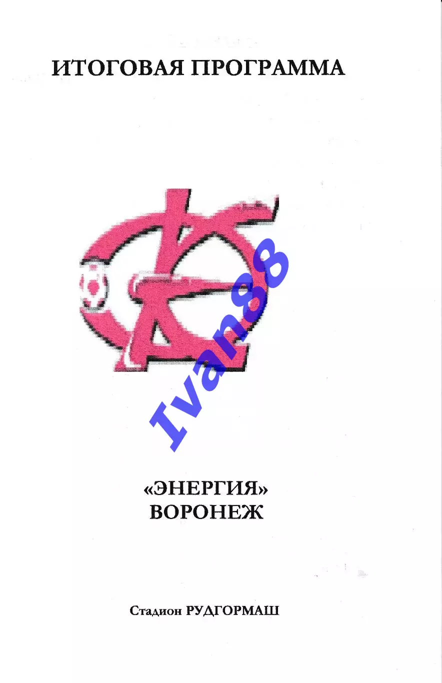 Энергия Воронеж 2009 Итоговая