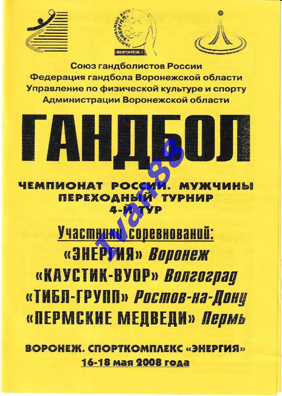 Энергия Воронеж, Каустик Волгоград, Ростов-на-Дону, Пермь 2008