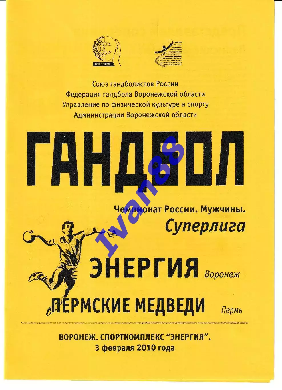 Энергия Воронеж - Пермские медведи Пермь 2010