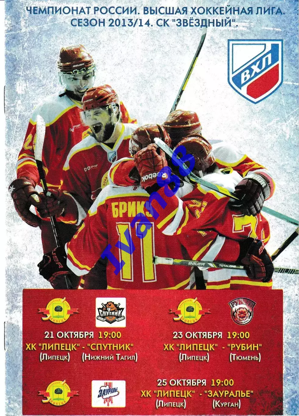ХК Липецк - Спутник Нижний Тагил, Рубин Тюмень, Зауралье Курган 2013
