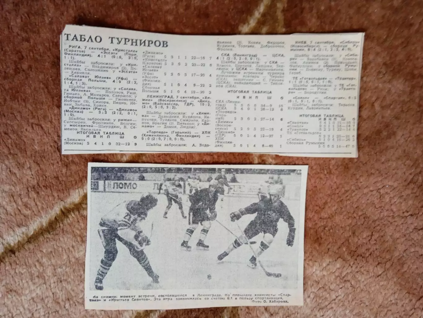 Статья.Хоккей.Приз Советский спорт.Спартак (Москва).