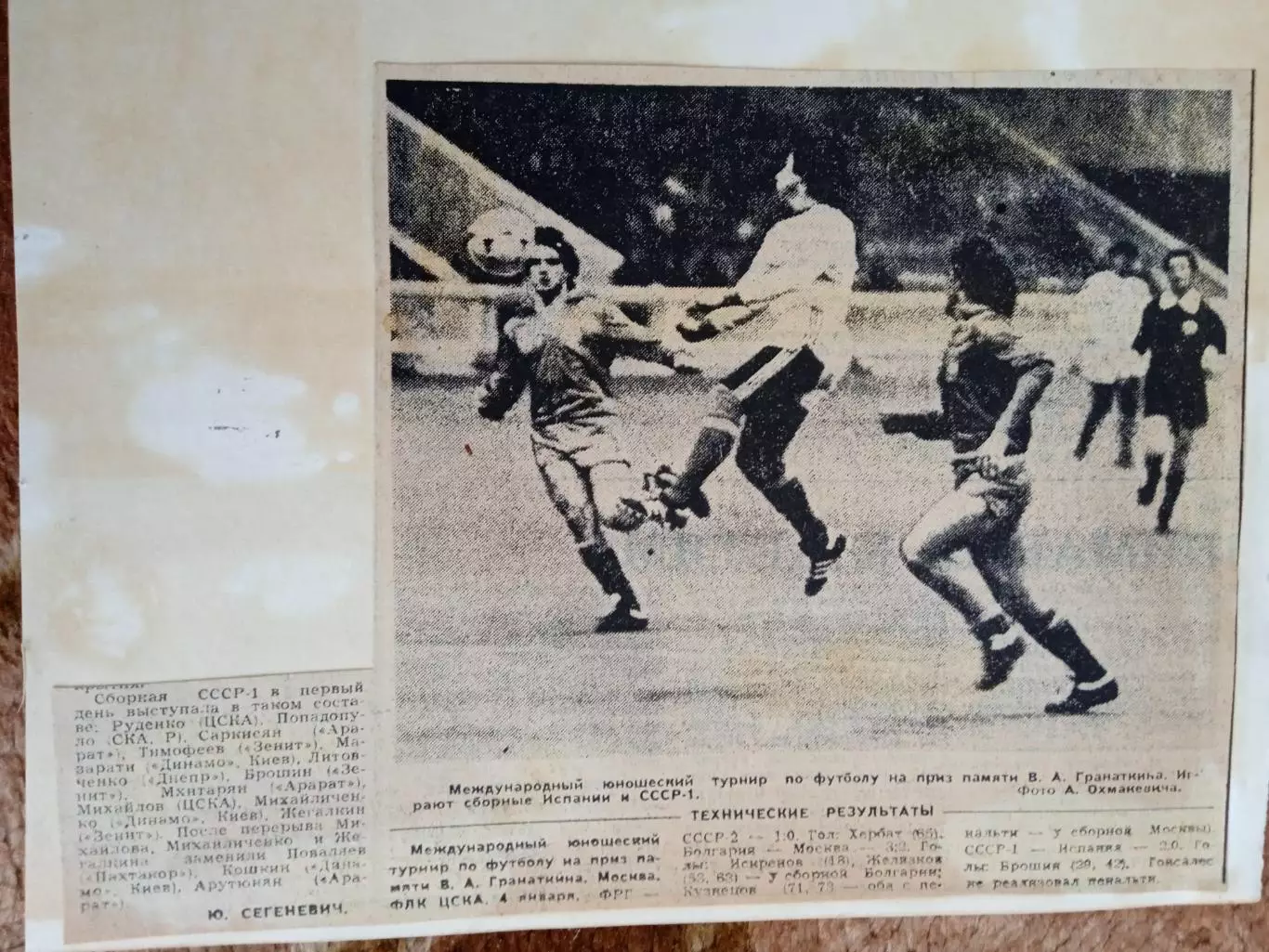 Фото.Футбол.Международный турнир памяти В.Гранаткина.СССР. 1