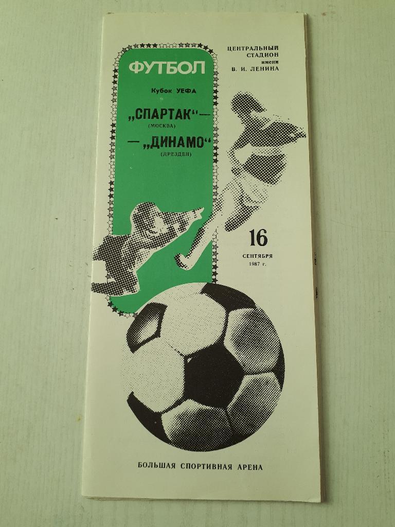 Спартак (Москва) - Динамо (Дрезден,ГДР) К УЕФА 1987 г.
