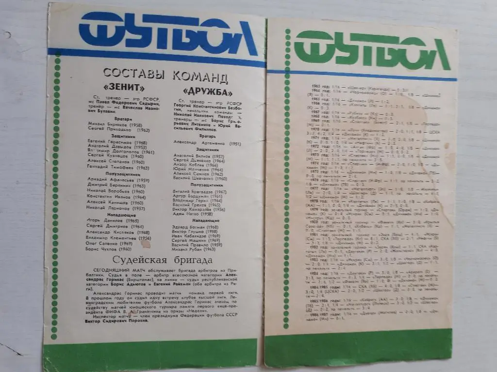Зенит (Ленинград) - Дружба (Майкоп) Кубок СССР 1/16 1987 г. 1