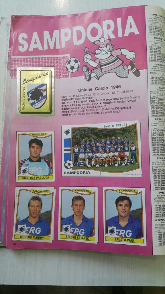 Альбом Панини.Футбол. Италия 1990-1991 г.(изд. Италия, полный, 676 наклеек). 2