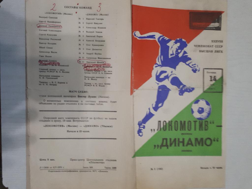 Локомотив (Москва) - Динамо (Москва) 14.05.1976 г.