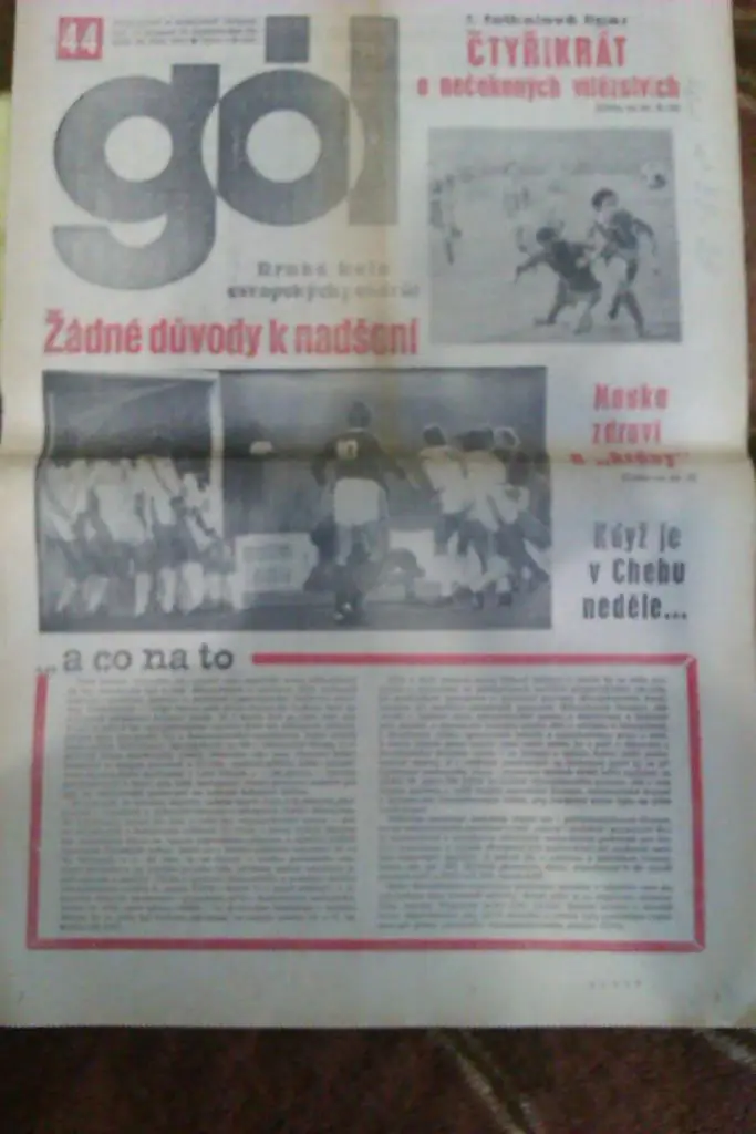 Газета.Еженедельник.Гол (Футбол-Хоккей) (ЧССР) № 44 - 1980 г. (12 стр.)