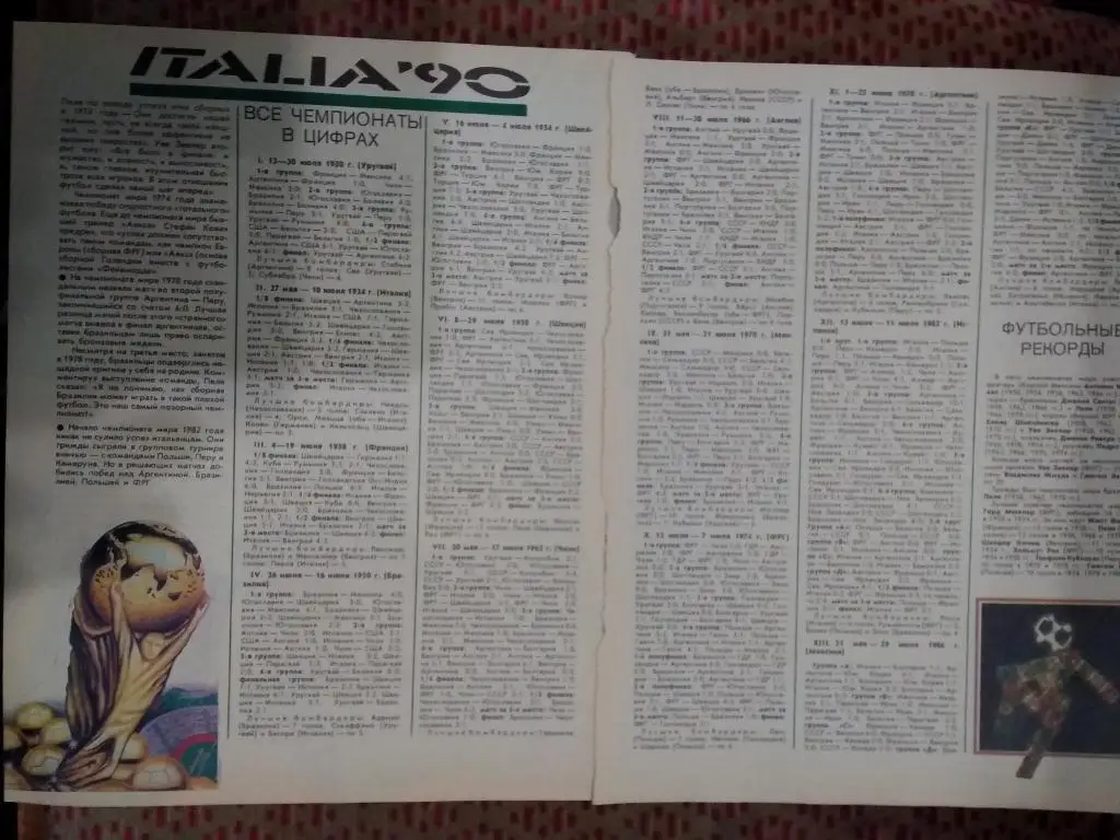 Статья.Фото.Чемпионат мира по футболу Италия 1990.Журнал СЖР. 2