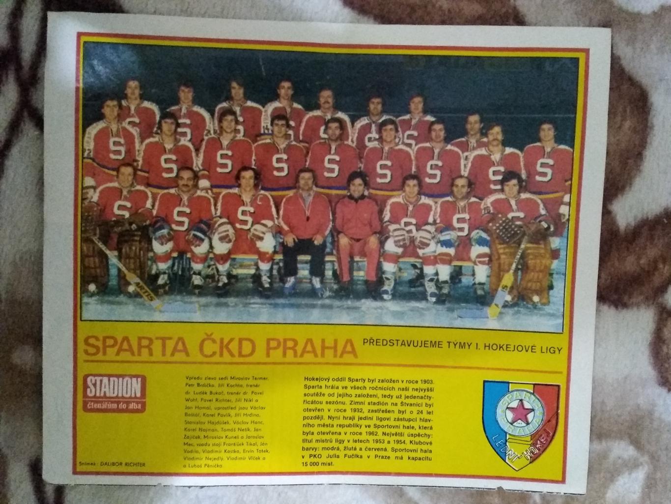 Постер.Хоккей.Спарта (Прага,ЧССР).Стадион.