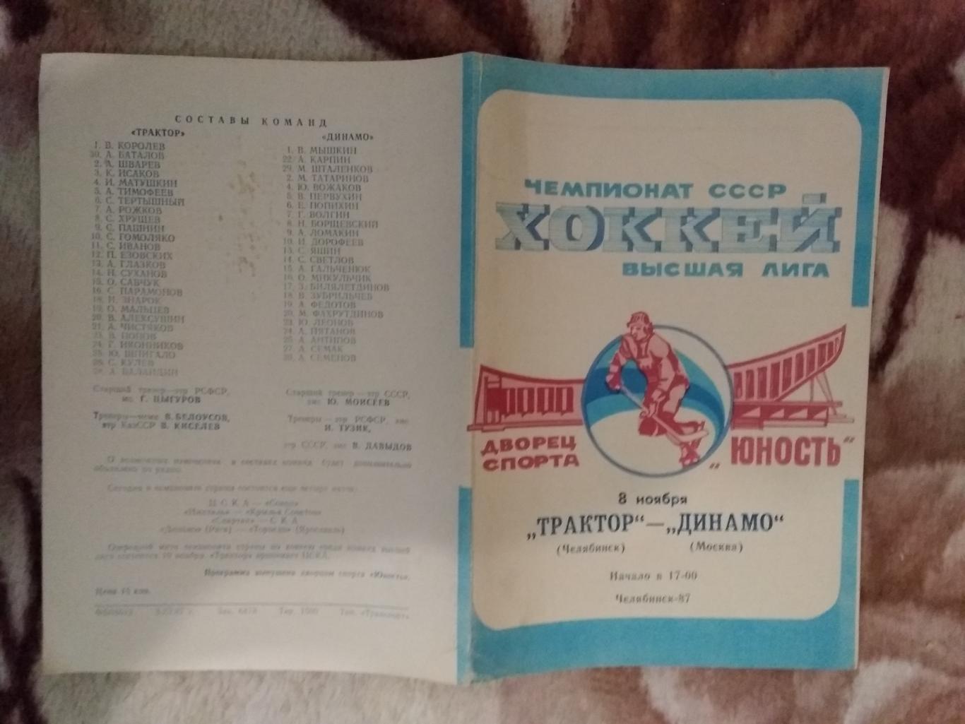 Трактор (Челябинск) - Динамо (Москва) 08.11.1987 г.