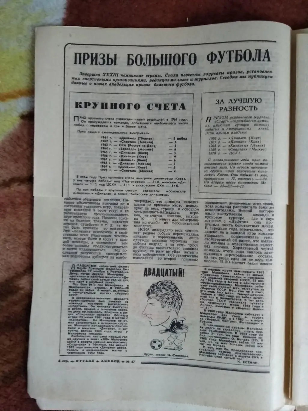 Футбол-Хоккей № 47 1971 г. (Динамо Киев-чемпион СССР). 1
