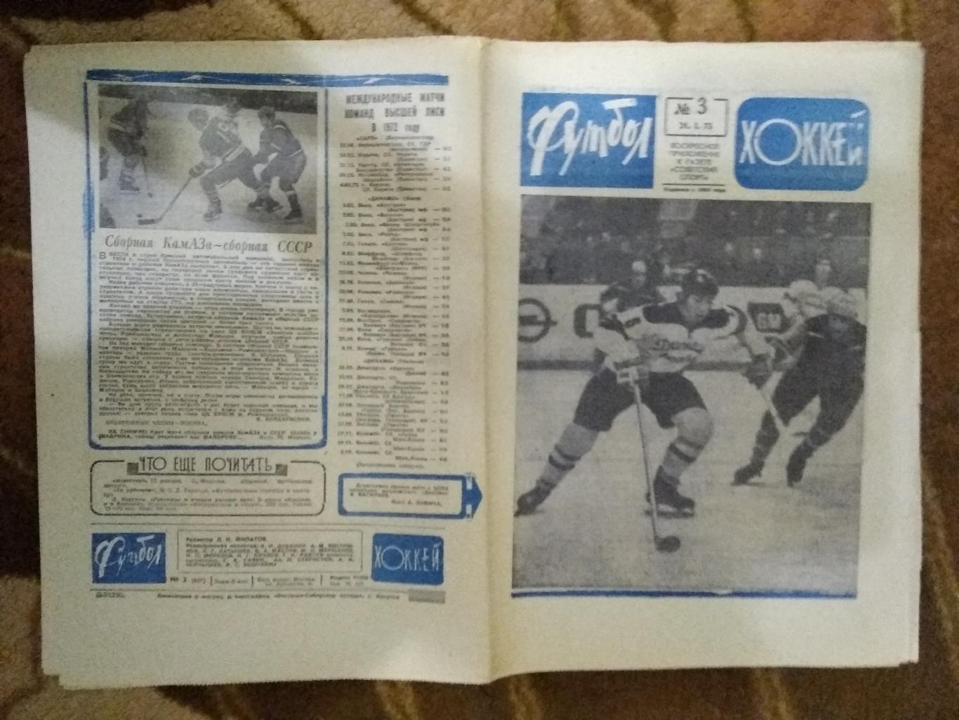 Футбол-Хоккей № 3 1973 г.(ЕК.Спартак,Динамо Киев).