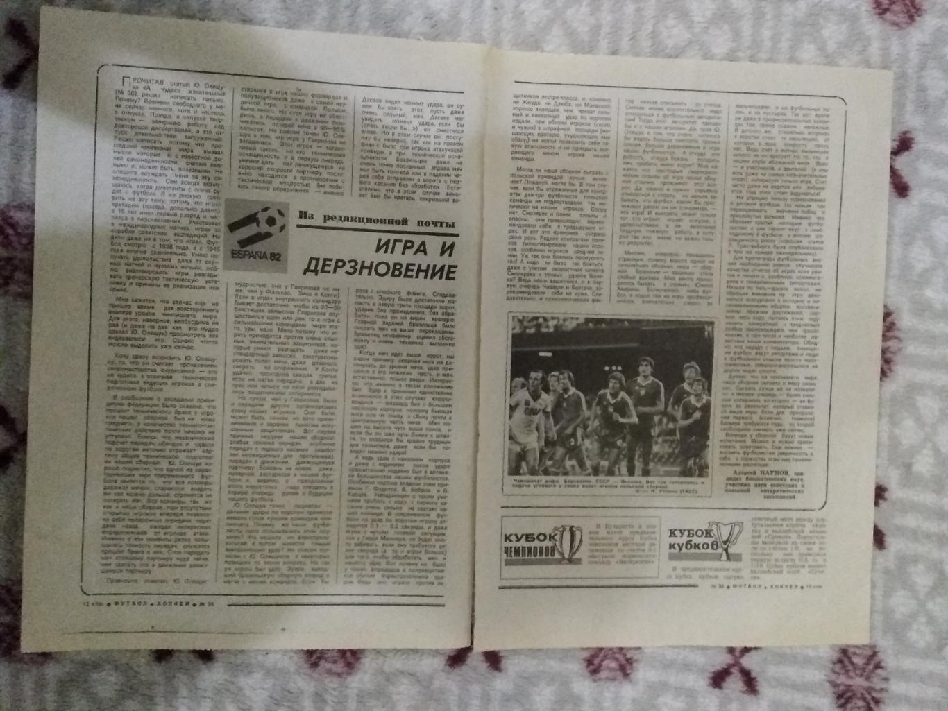 Статья.Футбол.ЧМ Испания 1982. Футбол-Хоккей 1982 г.