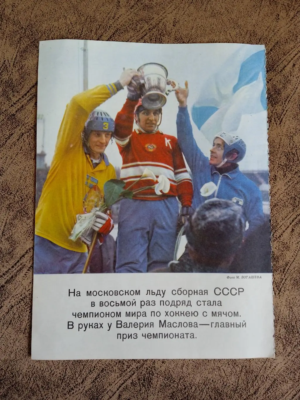 Фото.Хоккей с мячом. В.Маслов - Динамо (Москва,СССР).Журнал ФиС 1973 г.