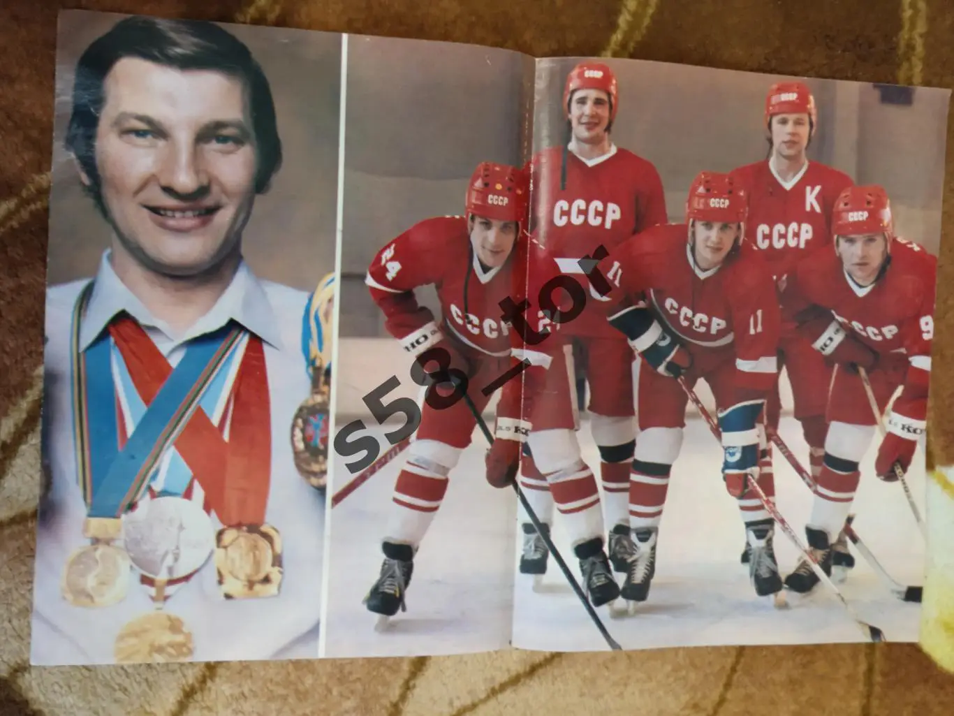 Постер.Хоккей.Макаров,Ларионов,Крутов,Фетисов,Касатонов,Третьяк,Тихонов-ЦСКА .