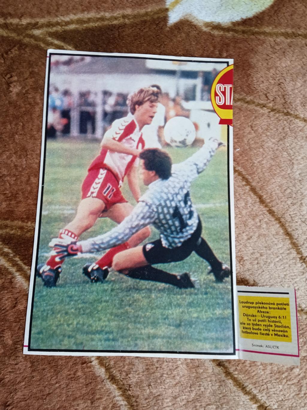 Постер.Футбол.Чемпионат мира 1986.Мексика.Дания - Уругвай.Журнал Стадион.