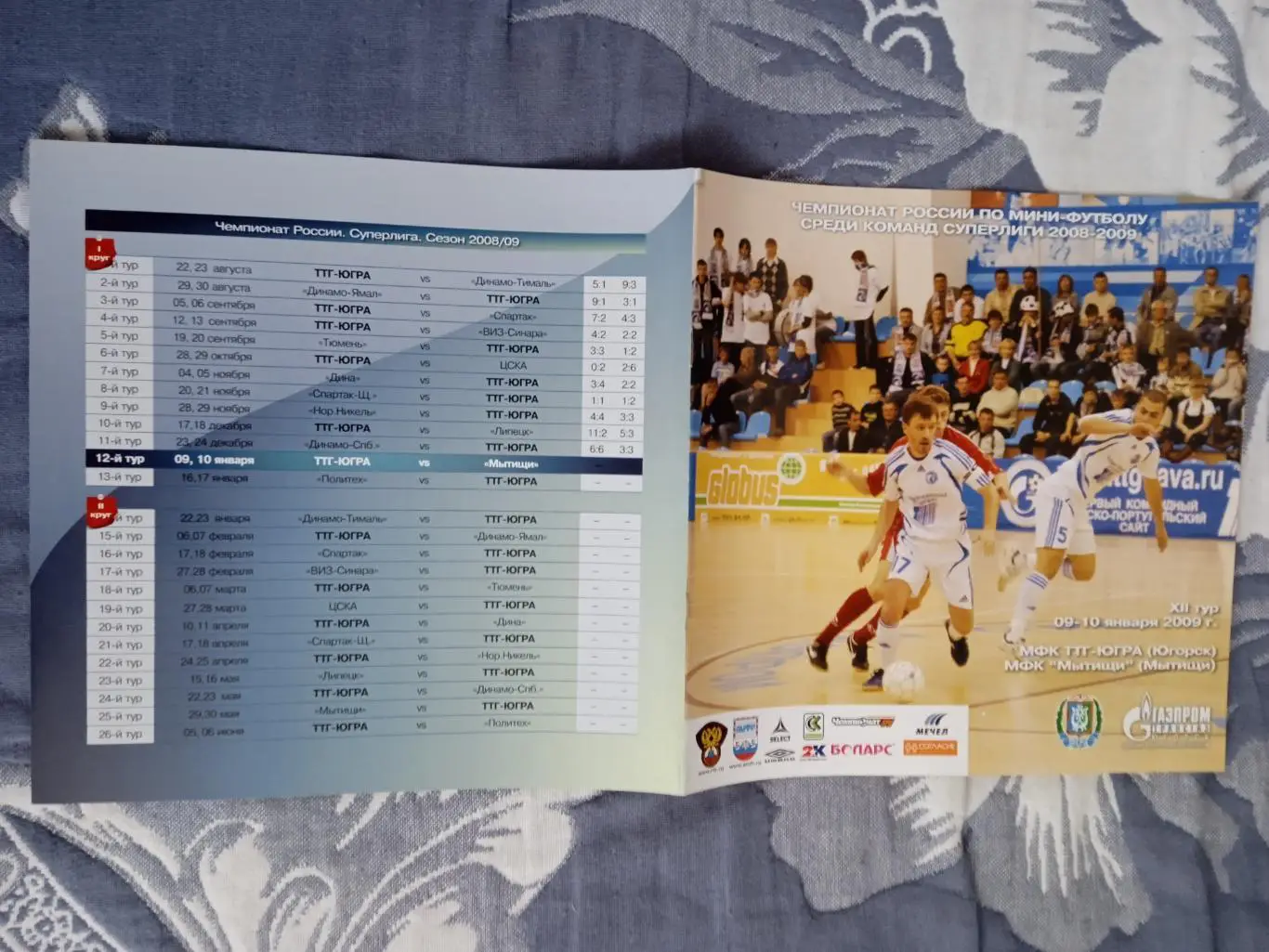 Мини-футбол.ТТГ-Югра (Югорск) - МФК Мытищи 2008-2009.